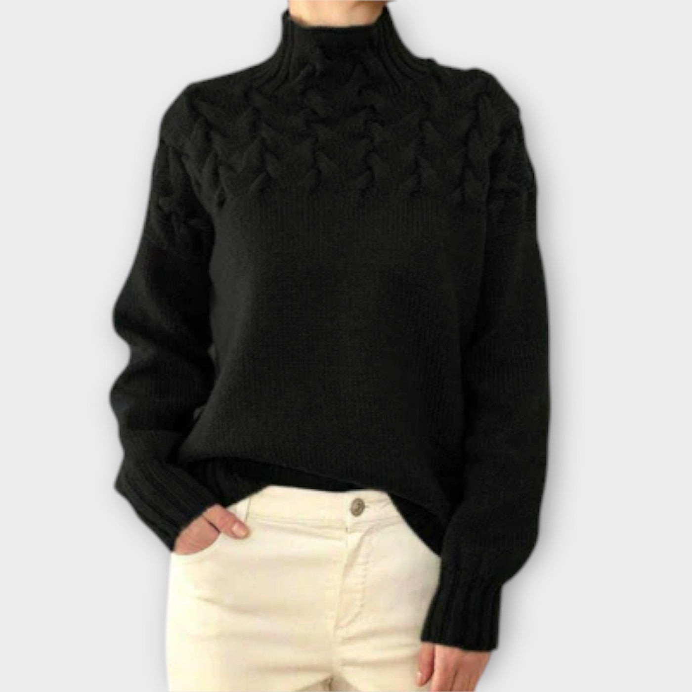 Ava™ - Women's Sweater with Braided Details