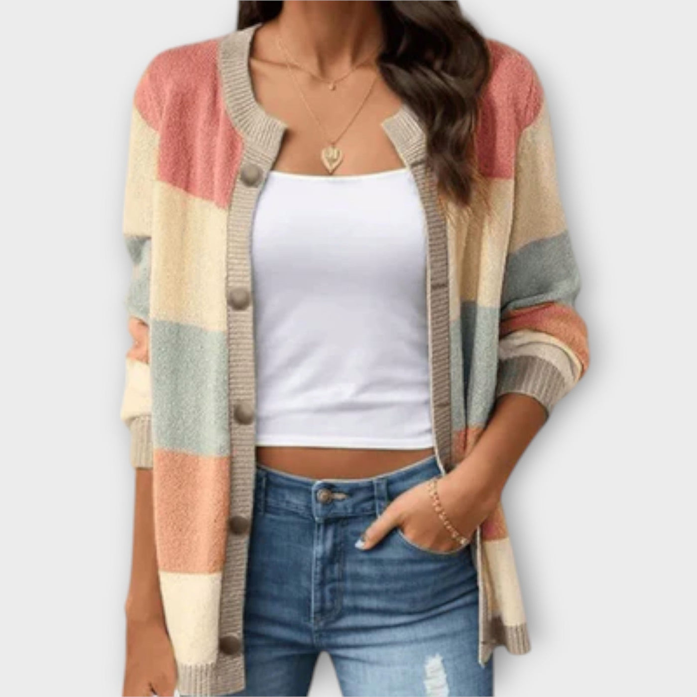 Ava™ - Striped Cardigan