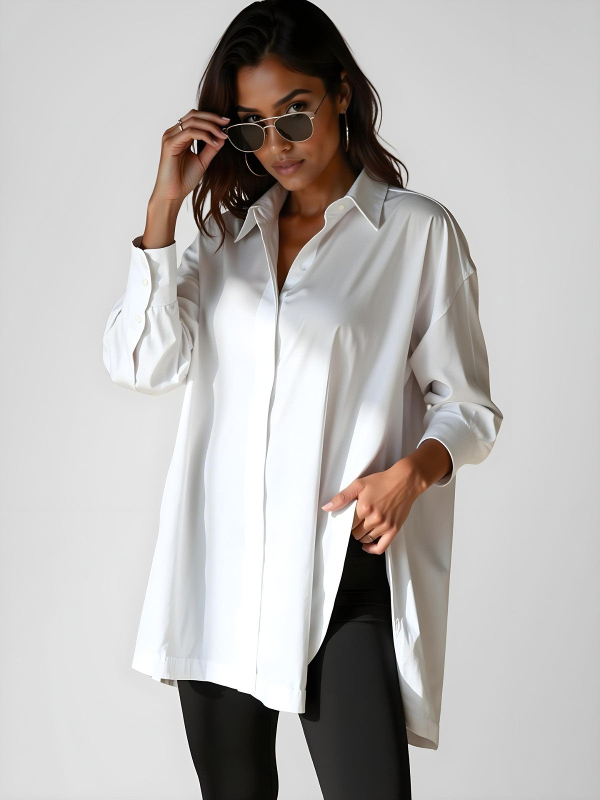 Layla | Oversized Lapel Shirt Dress