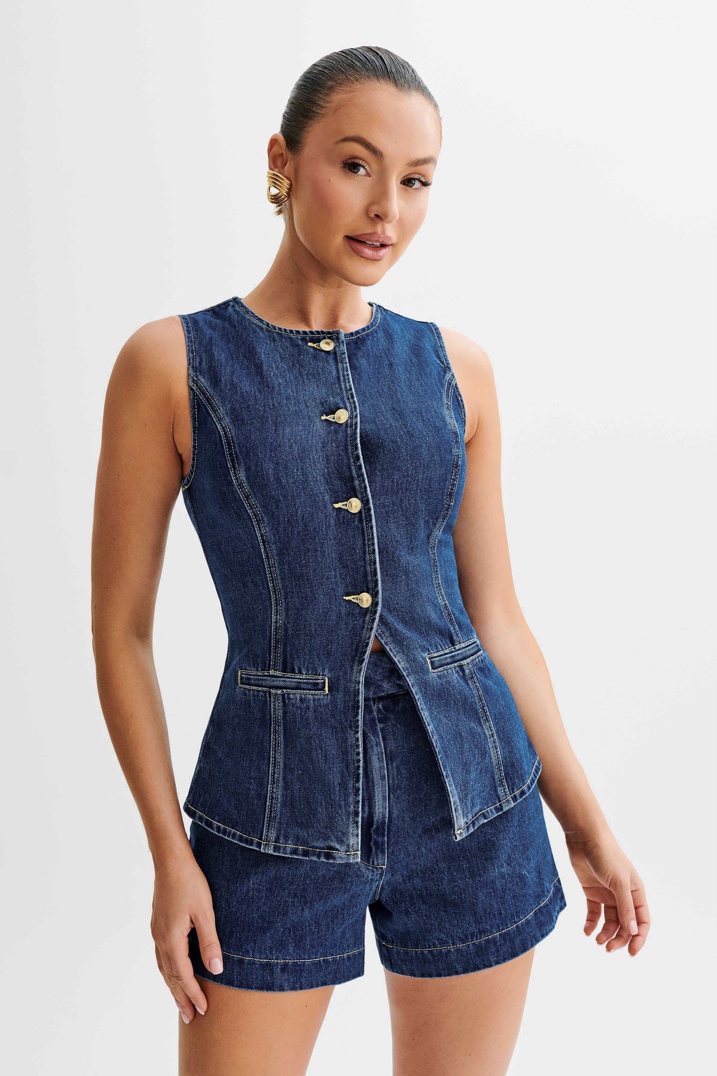 Ava™ | Trendy Denim Set with Buttons