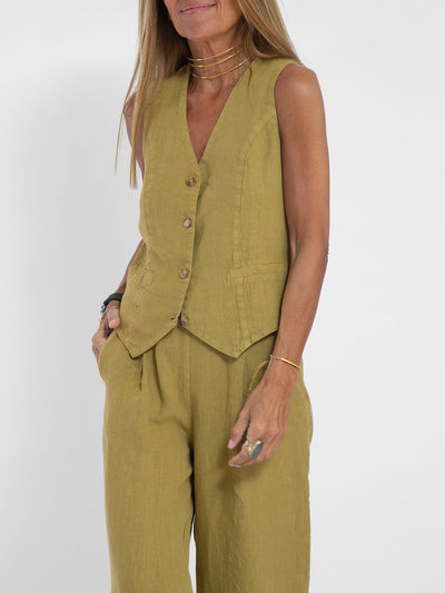 Ava™ | Buttoned Vest and Wide Pants