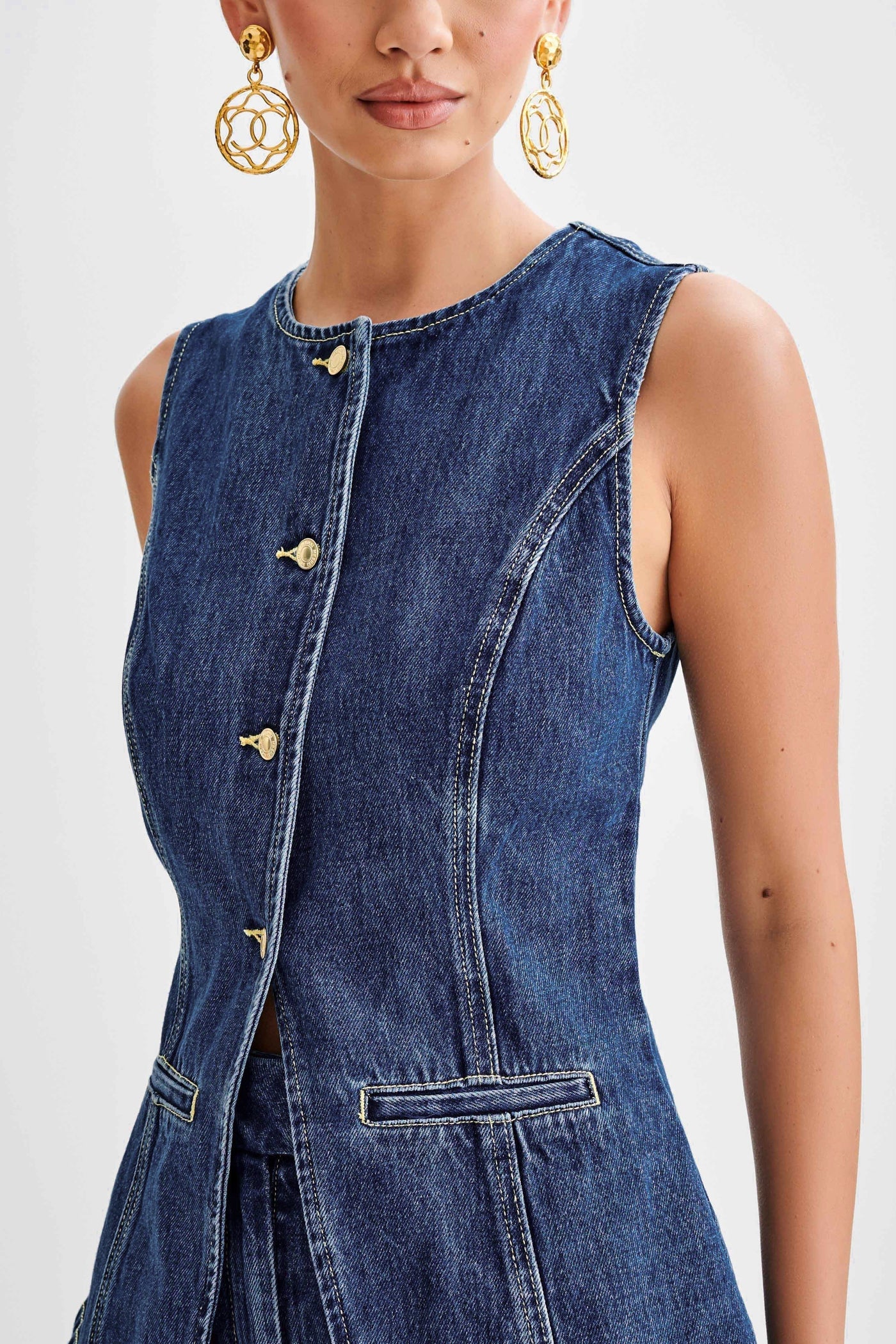 Ava™ | Trendy Denim Set with Buttons