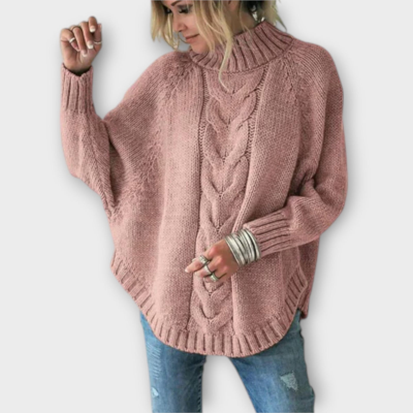Ava™ - Knitted Sweater with Cable Knit Pattern