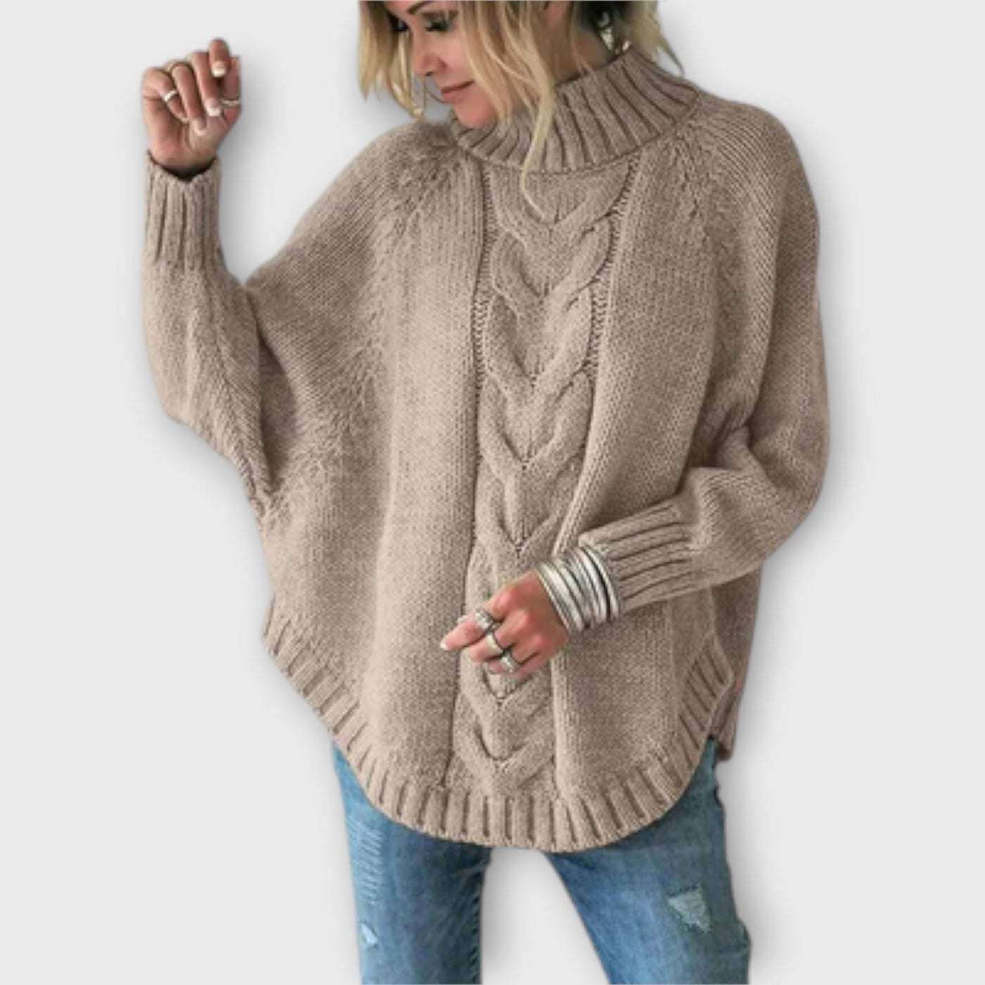 Ava™ - Knitted Sweater with Cable Knit Pattern