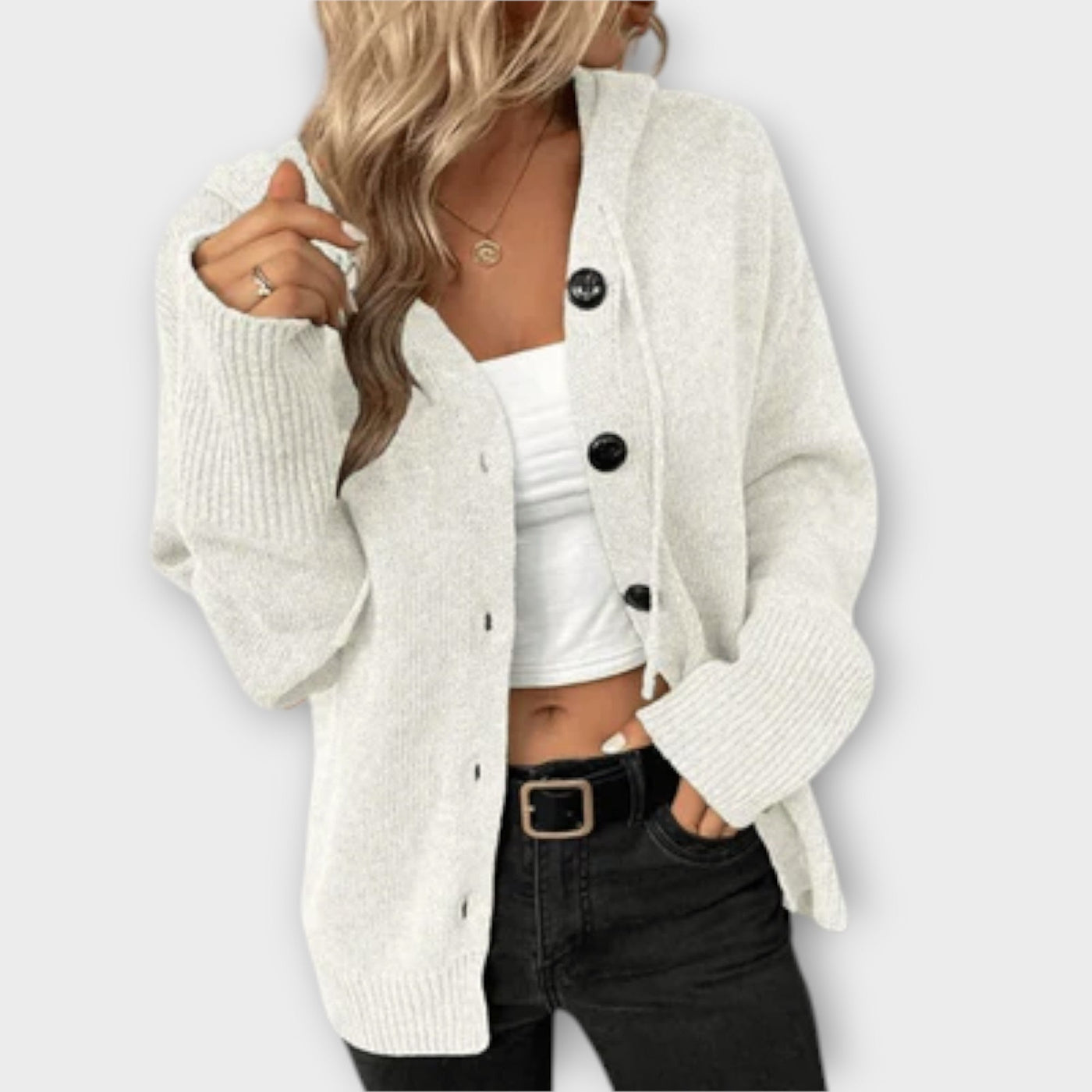 Ava™ - Knitted Cardigan with Buttons