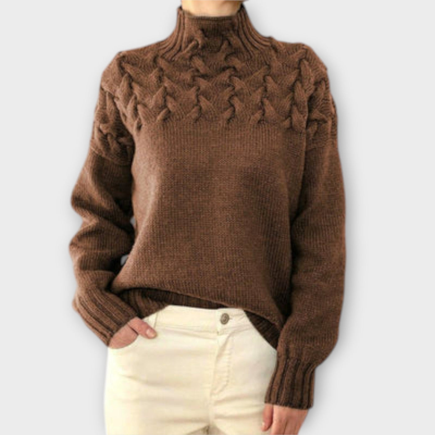 Ava™ - Women's Sweater with Braided Details
