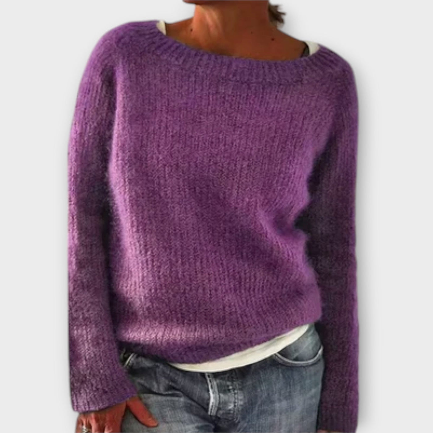 Ava™ – Solid Color Knit Sweater