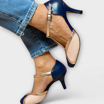 Alessia™ | Escarpins Bicolores T-Strap