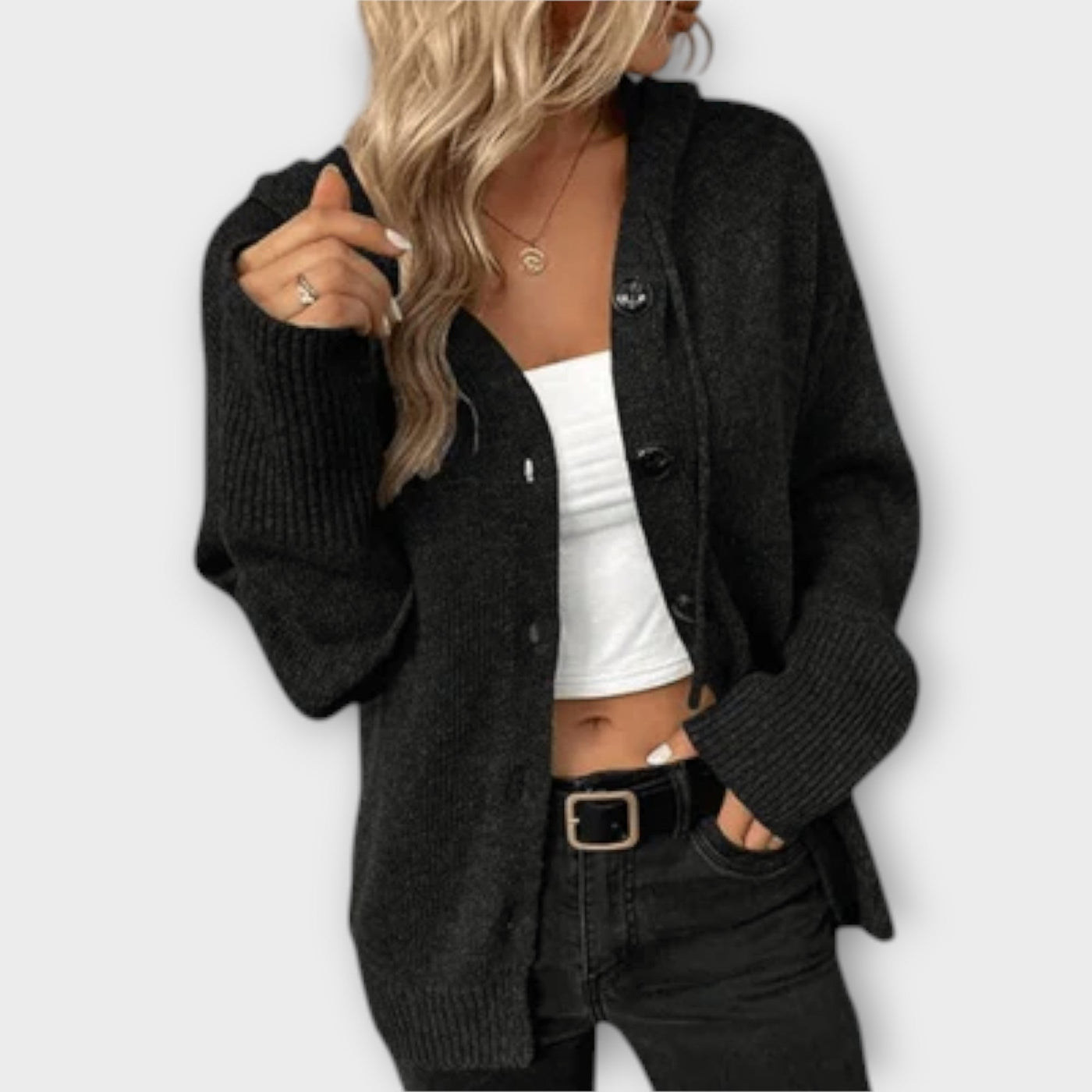 Ava™ - Knitted Cardigan with Buttons
