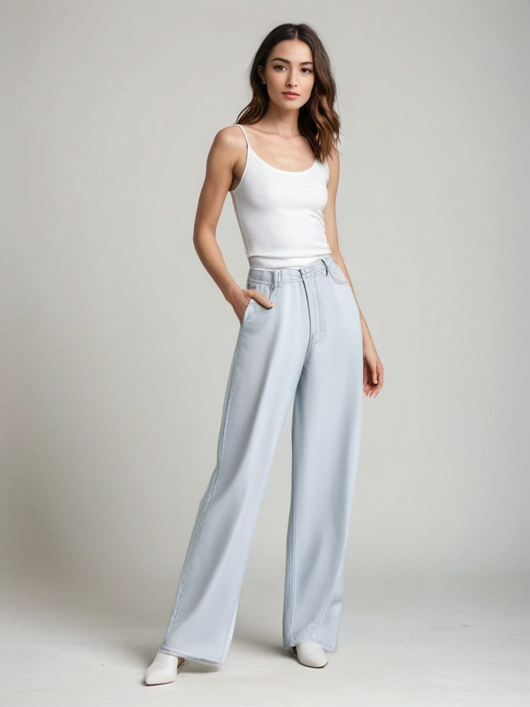 Ava™ | Flared Jeans Ice Blue