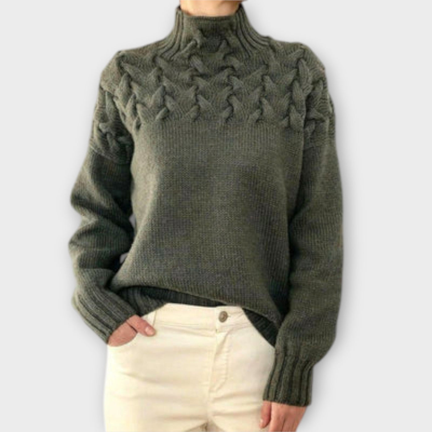 Ava™ - Women's Sweater with Braided Details