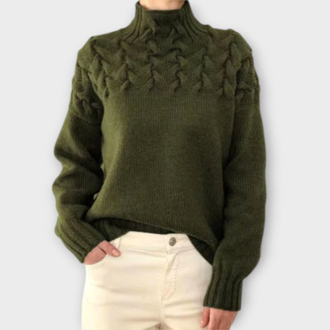 Ava™ - Women's Sweater with Braided Details