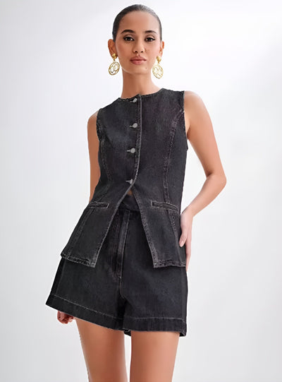 Ava™ | Trendy Denim Set with Buttons