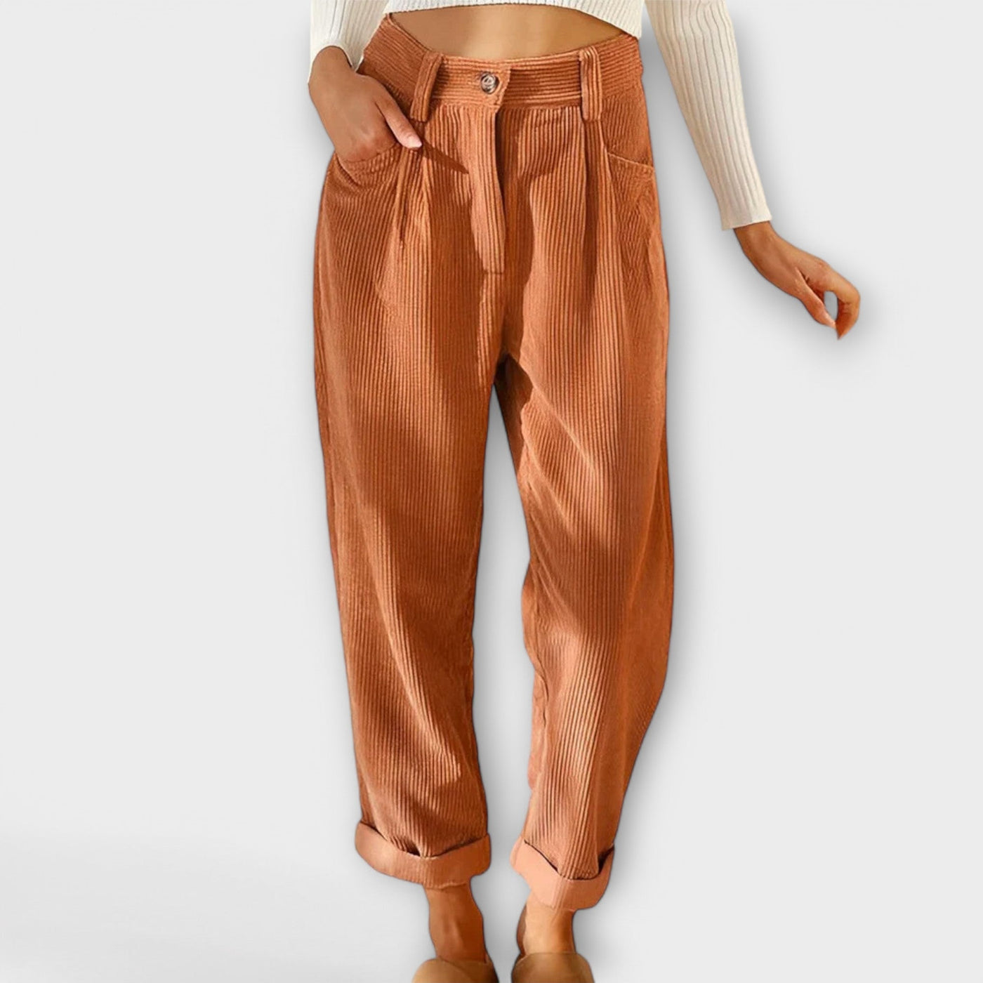 Nina™ | Pantalon Velours Moderne