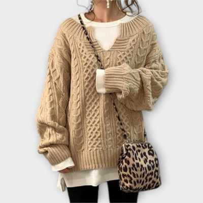 Ava™ Oversized Braided Pattern Sweater