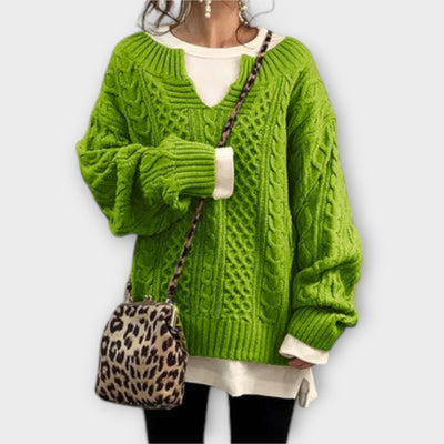 Ava™ Oversized Braided Pattern Sweater