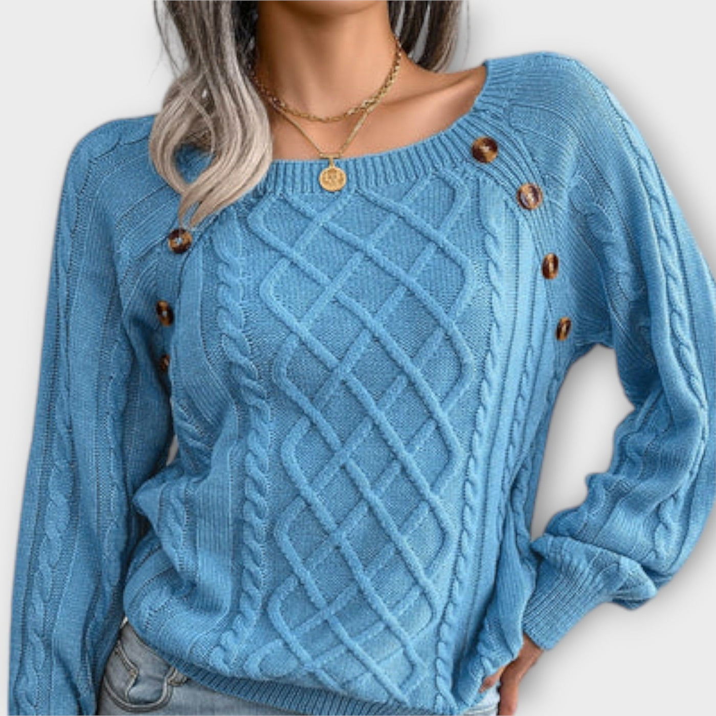 Ava™ - Knitted Sweater with Buttons