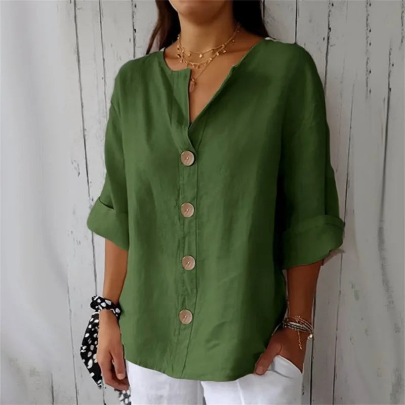 Nora™ | Blouse Décontractée en Lin