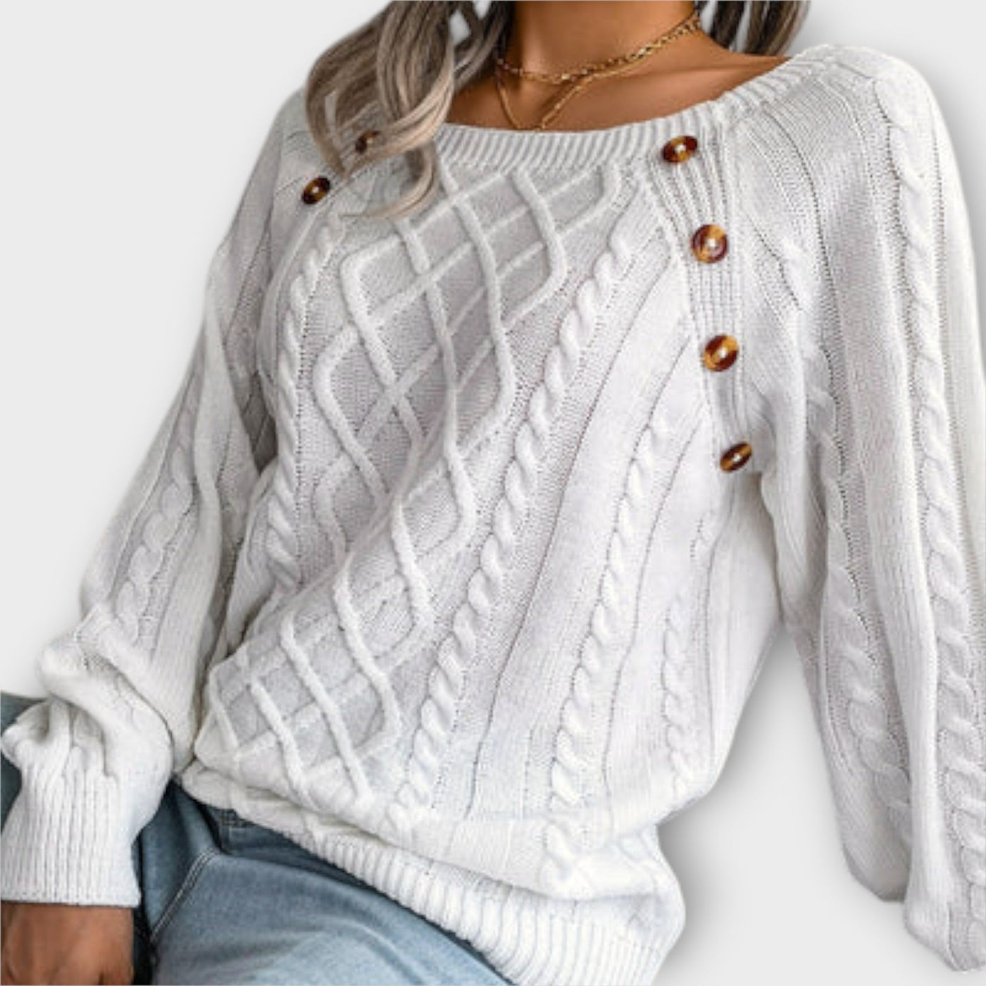 Ava™ - Knitted Sweater with Buttons