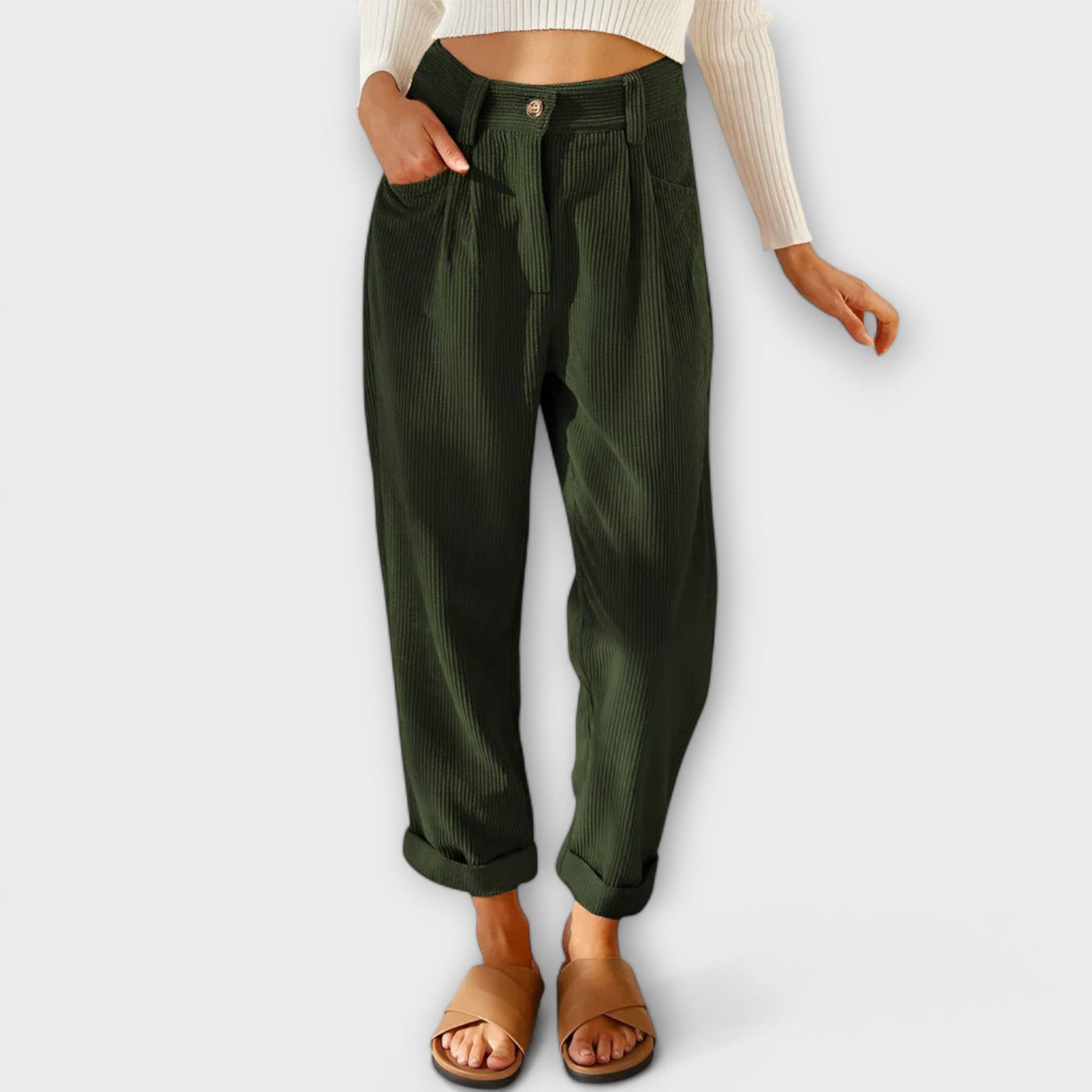 Nina™ | Pantalon Velours Moderne