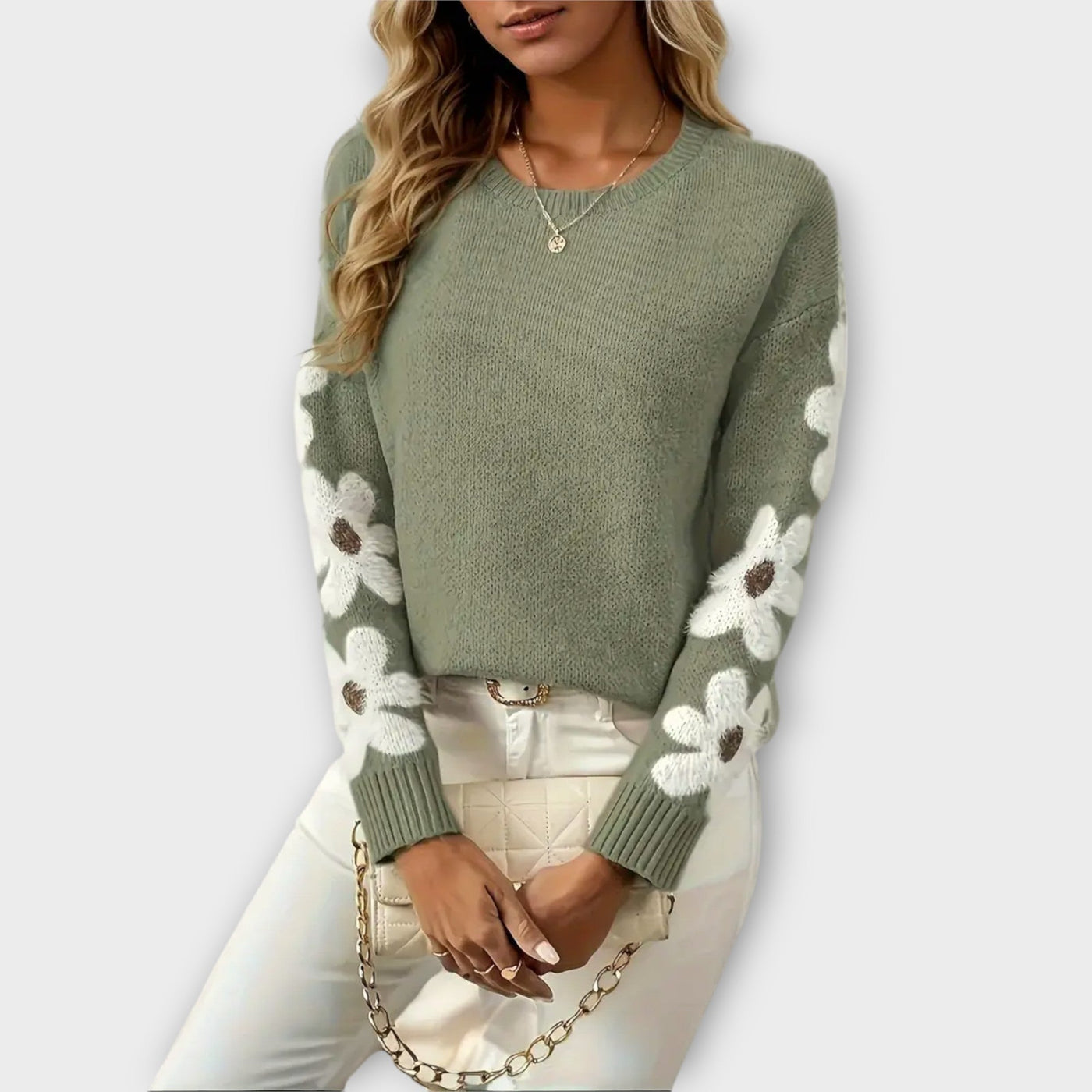 Ava™ - Soft Sweater with Floral Design