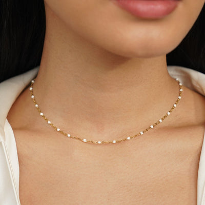 Isabelle™ | Collier Perles Blancs Épuré